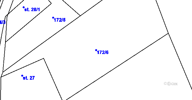 Parcela st. 172/6 v KÚ Sádek, Katastrální mapa
