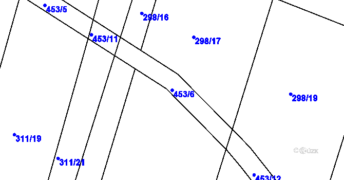 Parcela st. 453/6 v KÚ Sádek, Katastrální mapa