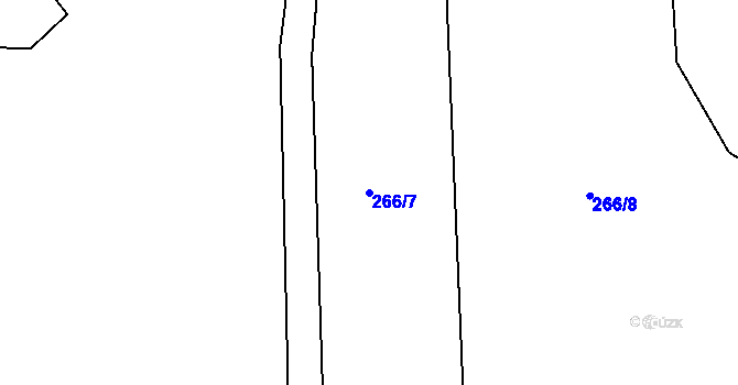 Parcela st. 266/7 v KÚ Sádek, Katastrální mapa