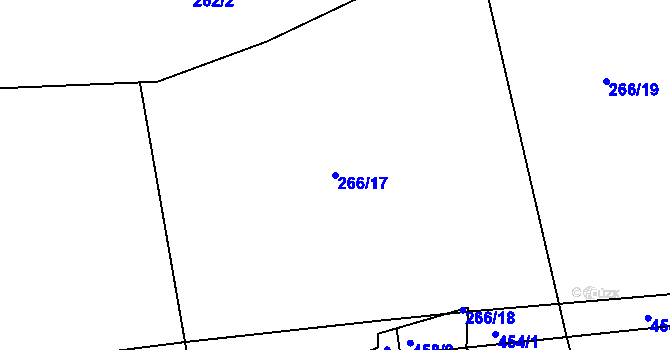 Parcela st. 266/17 v KÚ Sádek, Katastrální mapa