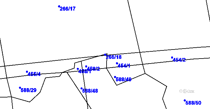 Parcela st. 266/18 v KÚ Sádek, Katastrální mapa