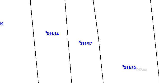 Parcela st. 311/17 v KÚ Sádek, Katastrální mapa