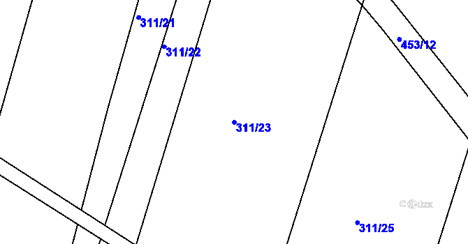 Parcela st. 311/23 v KÚ Sádek, Katastrální mapa