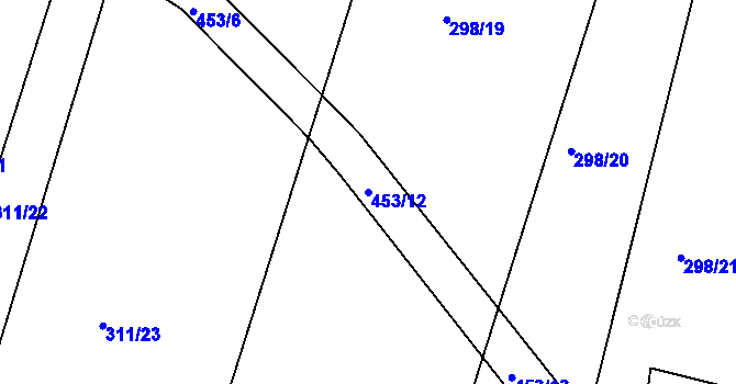 Parcela st. 453/12 v KÚ Sádek, Katastrální mapa
