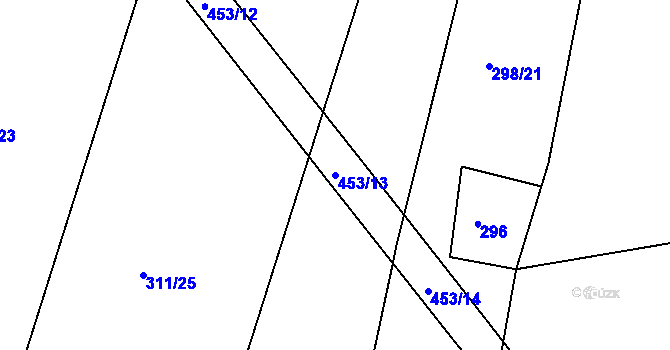 Parcela st. 453/13 v KÚ Sádek, Katastrální mapa
