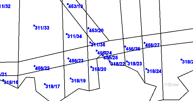 Parcela st. 456/24 v KÚ Sádek, Katastrální mapa