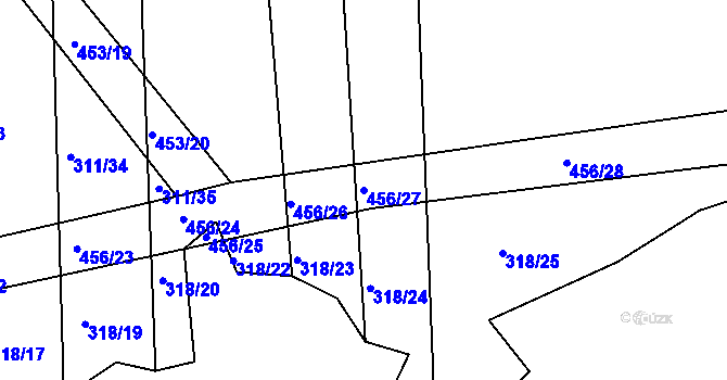 Parcela st. 456/27 v KÚ Sádek, Katastrální mapa