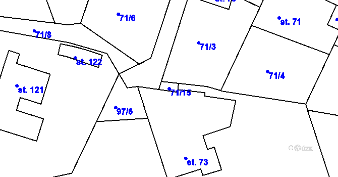 Parcela st. 71/15 v KÚ Sádek, Katastrální mapa