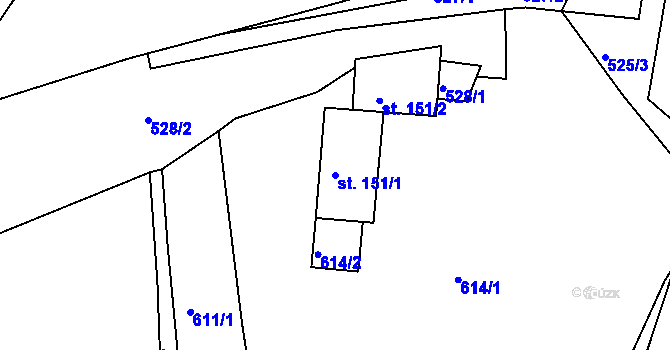 Parcela st. 151/1 v KÚ Sádek u Poličky, Katastrální mapa