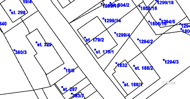 Parcela st. 179/1 v KÚ Sádek u Poličky, Katastrální mapa