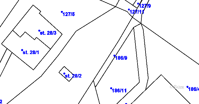 Parcela st. 127/7 v KÚ Sádek u Poličky, Katastrální mapa