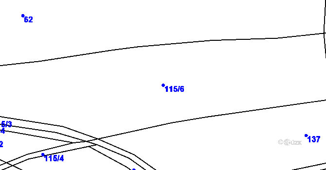 Parcela st. 115/6 v KÚ Sádek u Poličky, Katastrální mapa