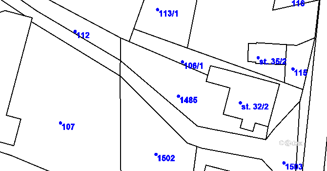 Parcela st. 32/3 v KÚ Sádek u Opavy, Katastrální mapa