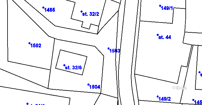Parcela st. 32/4 v KÚ Sádek u Opavy, Katastrální mapa