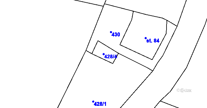 Parcela st. 428/4 v KÚ Podlesí u Sadova, Katastrální mapa