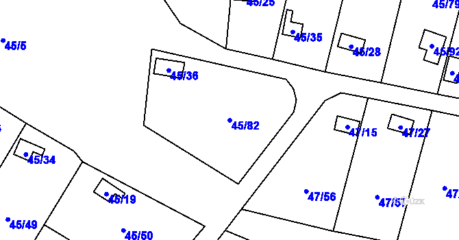 Parcela st. 45/82 v KÚ Sadov, Katastrální mapa