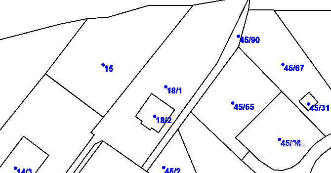 Parcela st. 18/1 v KÚ Sadov, Katastrální mapa