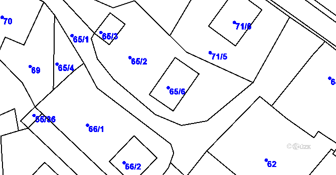 Parcela st. 65/6 v KÚ Sadov, Katastrální mapa