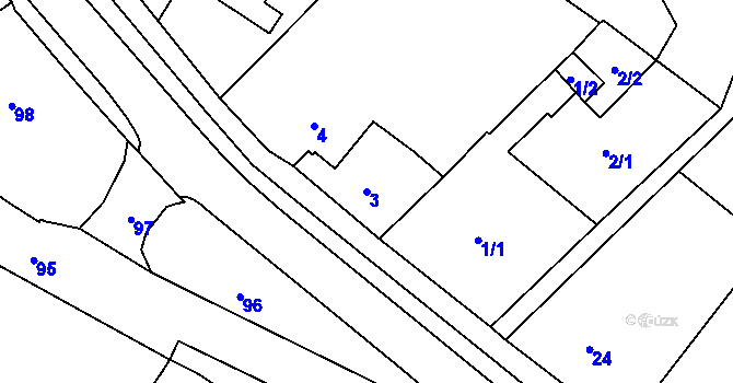 Parcela st. 3 v KÚ Sadov, Katastrální mapa