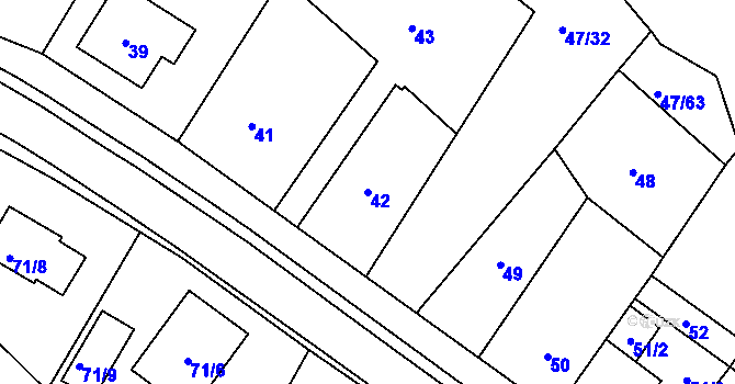 Parcela st. 42 v KÚ Sadov, Katastrální mapa