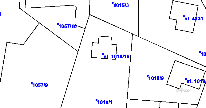 Parcela st. 1018/16 v KÚ Sadská, Katastrální mapa