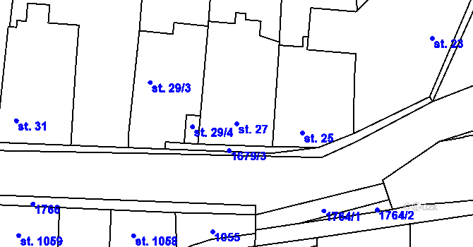 Parcela st. 27 v KÚ Sadská, Katastrální mapa
