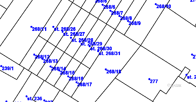 Parcela st. 268/31 v KÚ Sadská, Katastrální mapa