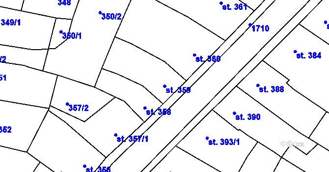 Parcela st. 359 v KÚ Sadská, Katastrální mapa