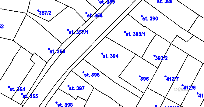 Parcela st. 394 v KÚ Sadská, Katastrální mapa