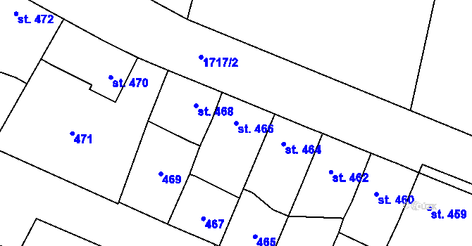 Parcela st. 466 v KÚ Sadská, Katastrální mapa