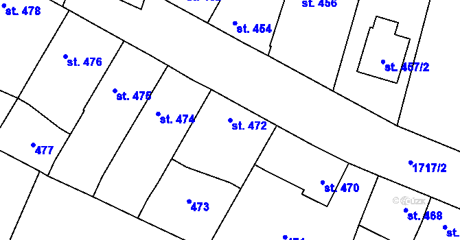 Parcela st. 472 v KÚ Sadská, Katastrální mapa