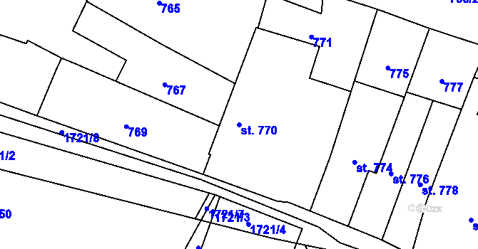 Parcela st. 770 v KÚ Sadská, Katastrální mapa