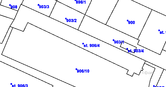 Parcela st. 906/4 v KÚ Sadská, Katastrální mapa
