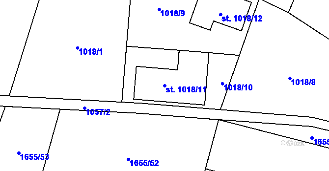 Parcela st. 1018/11 v KÚ Sadská, Katastrální mapa