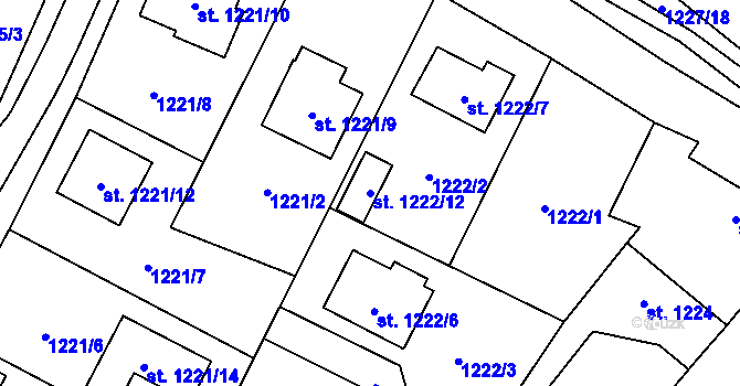 Parcela st. 1222/12 v KÚ Sadská, Katastrální mapa