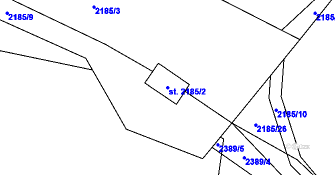 Parcela st. 2185/2 v KÚ Sadská, Katastrální mapa