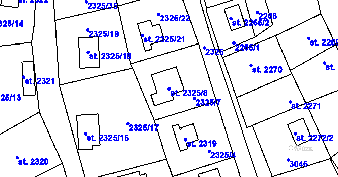 Parcela st. 2325/8 v KÚ Sadská, Katastrální mapa