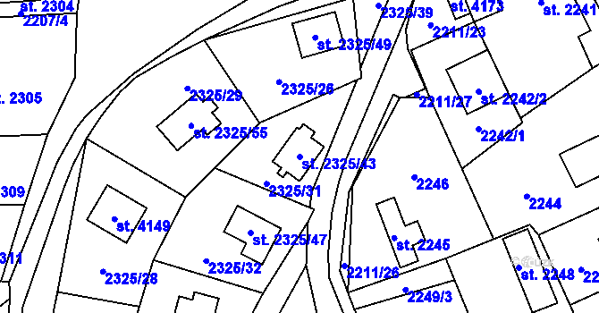 Parcela st. 2325/43 v KÚ Sadská, Katastrální mapa