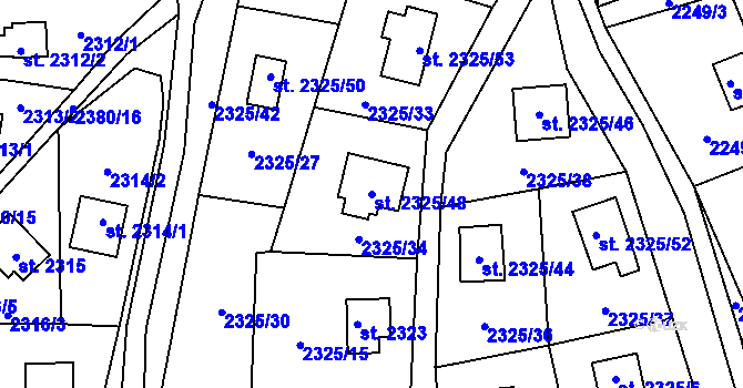 Parcela st. 2325/48 v KÚ Sadská, Katastrální mapa