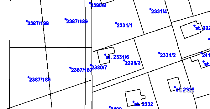 Parcela st. 2331/6 v KÚ Sadská, Katastrální mapa
