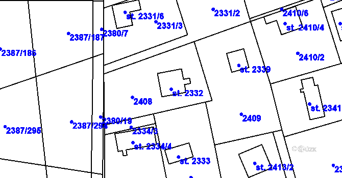 Parcela st. 2332 v KÚ Sadská, Katastrální mapa