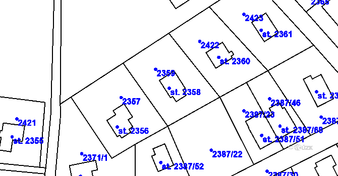 Parcela st. 2358 v KÚ Sadská, Katastrální mapa