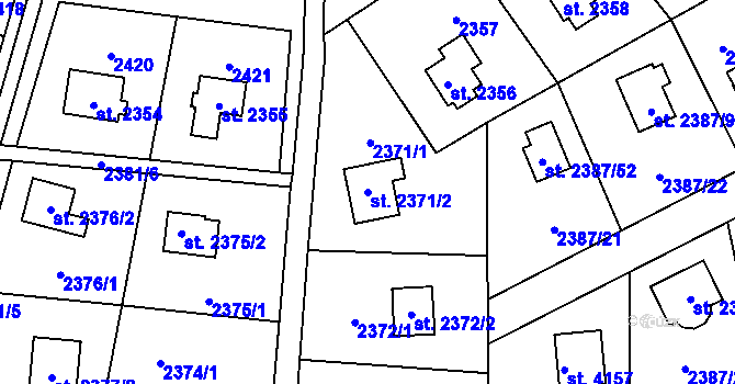 Parcela st. 2371/2 v KÚ Sadská, Katastrální mapa
