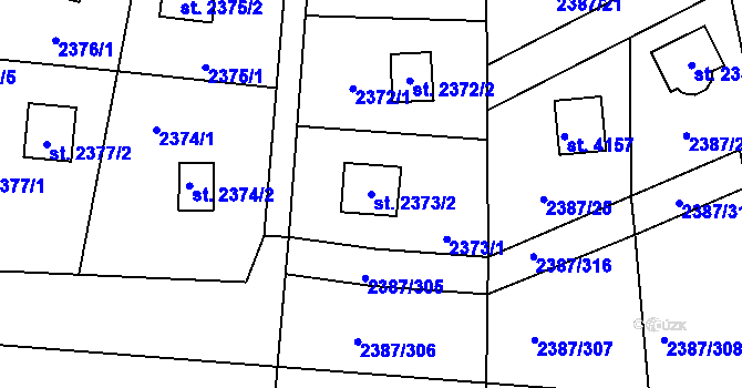 Parcela st. 2373/2 v KÚ Sadská, Katastrální mapa