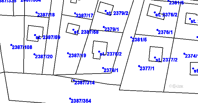 Parcela st. 2378/2 v KÚ Sadská, Katastrální mapa