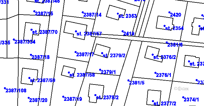 Parcela st. 2379/2 v KÚ Sadská, Katastrální mapa