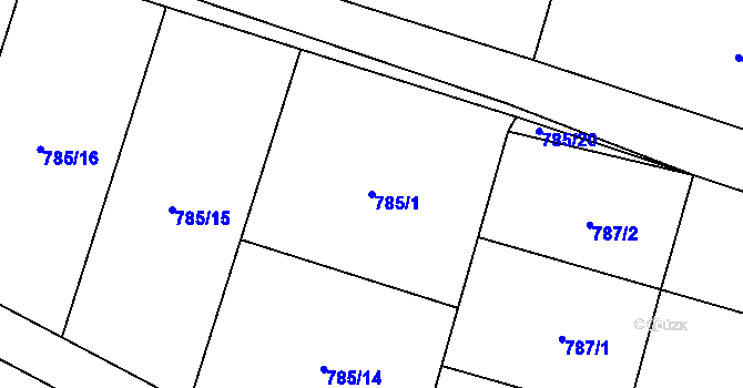 Parcela st. 785/1 v KÚ Sadská, Katastrální mapa
