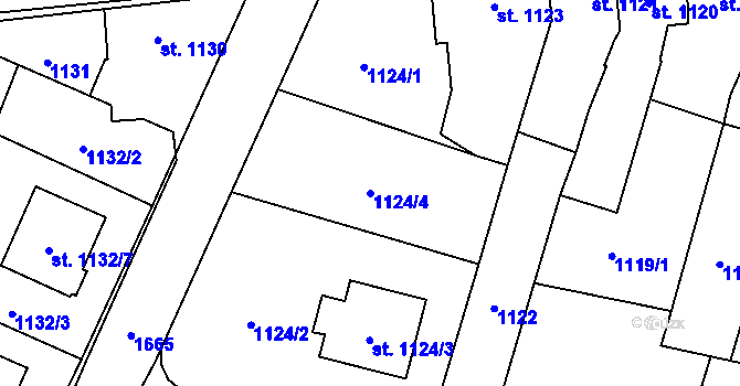 Parcela st. 1124/4 v KÚ Sadská, Katastrální mapa
