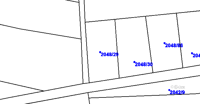 Parcela st. 2048/29 v KÚ Sadská, Katastrální mapa