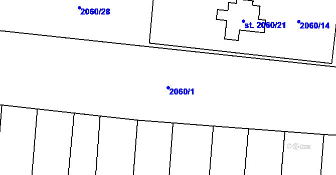 Parcela st. 2060/1 v KÚ Sadská, Katastrální mapa
